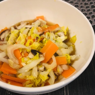白菜と椎茸と人参のオイスターソースでレンジ煮